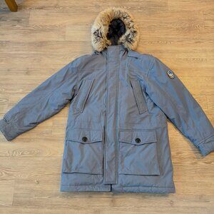 Blue Lands' End Men's Expedition Waterproof Winter Down Parka - Medium